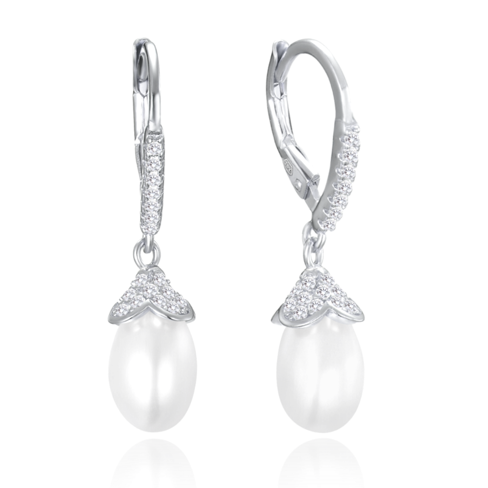 S40-542 Stříbrné náušnice s perlami