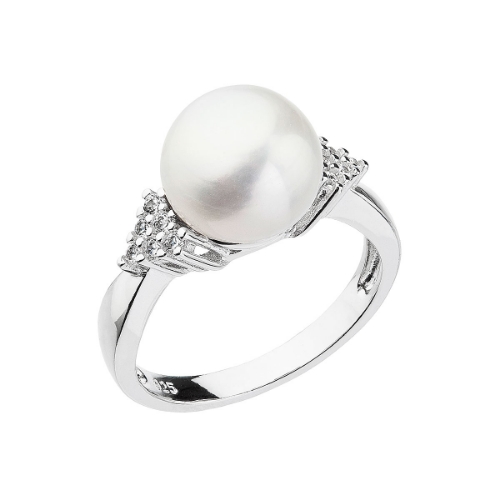 25002.1 Stříbrný prsten Swarovski s bílou říční perlou