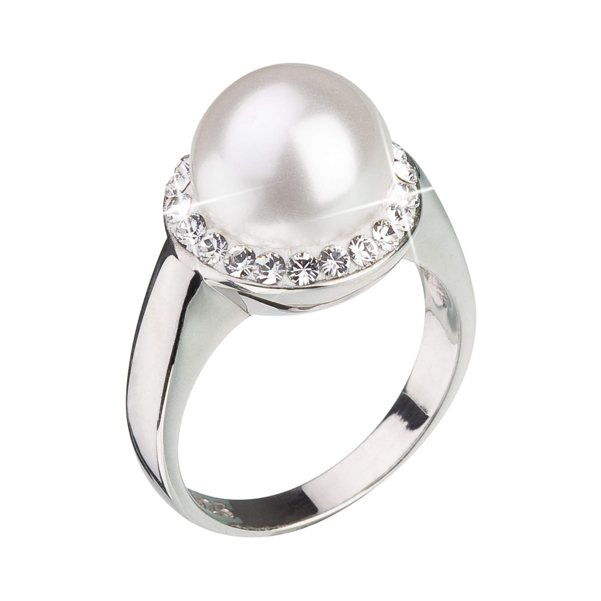 35021.1 Stříbrný prsten Swarovski s perlou