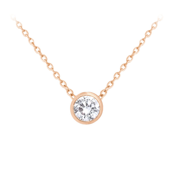 Decentní Rose gold stříbrný náhrdelník