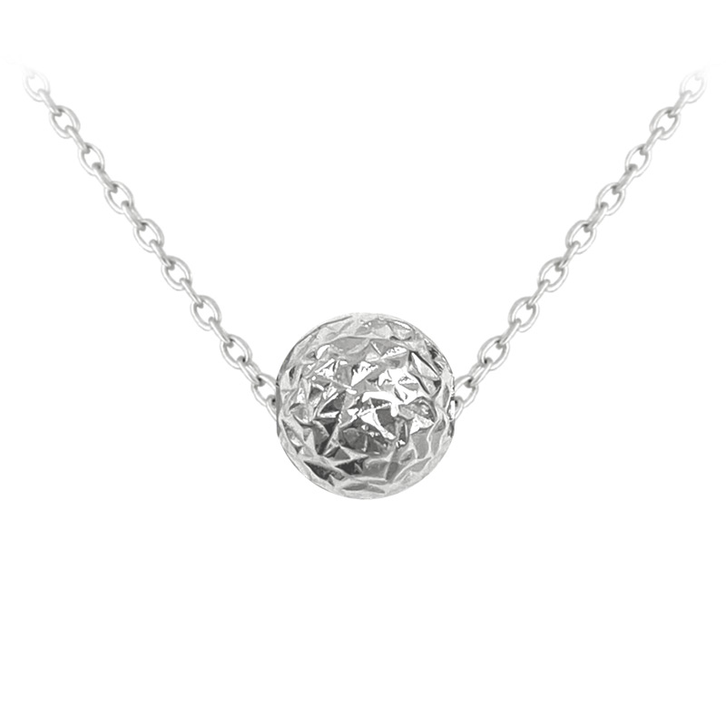 Broušený stříbrný náhrdelník Kulička