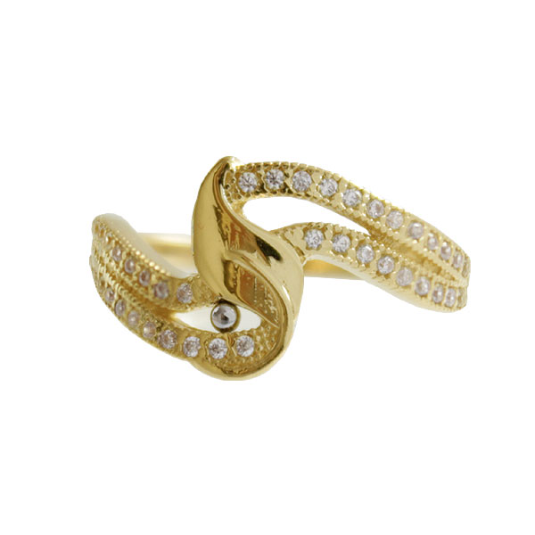 Z70-318 Zlatý prsten se zirkony