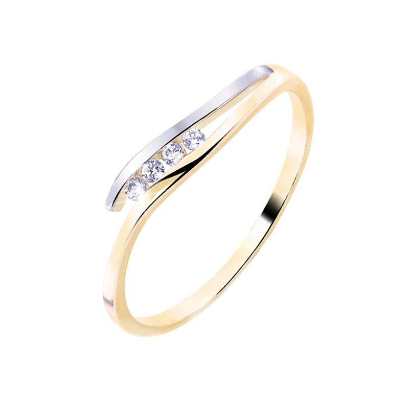Z70-354 Zlatý prsten se zirkony