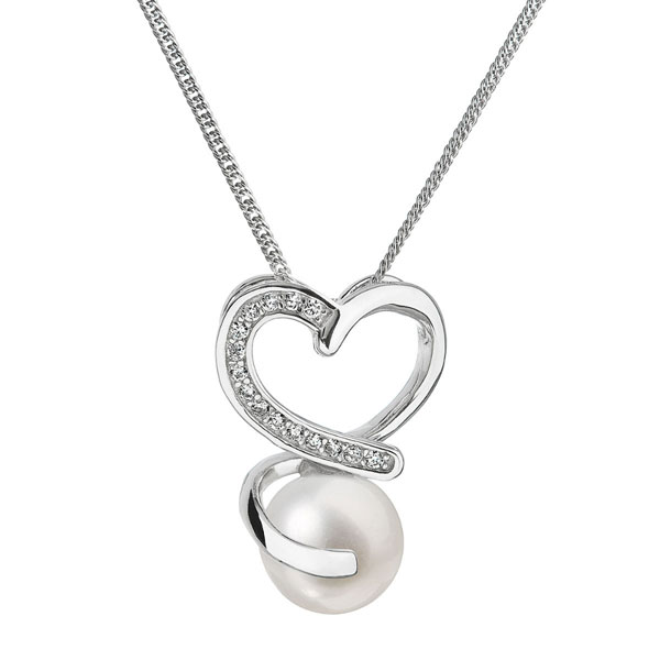 Perlový náhrdelník s řetízkem z pravou říční perlou