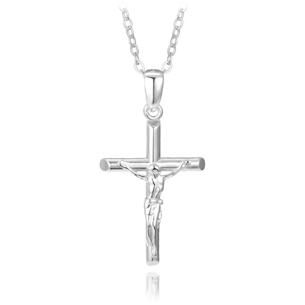 S50-517 Stříbrný náhrdelník Ježíš na kříži