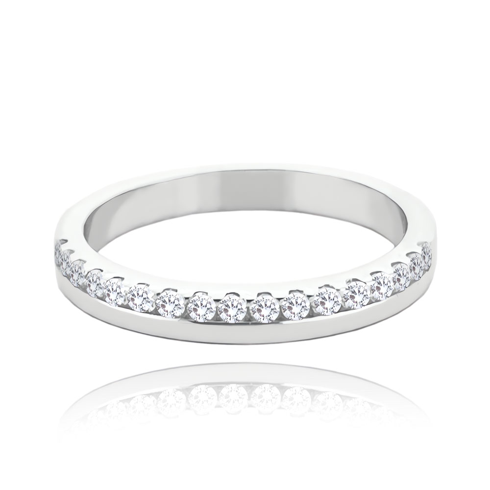 S70-193 Stříbrný prsten s bílými zirkony