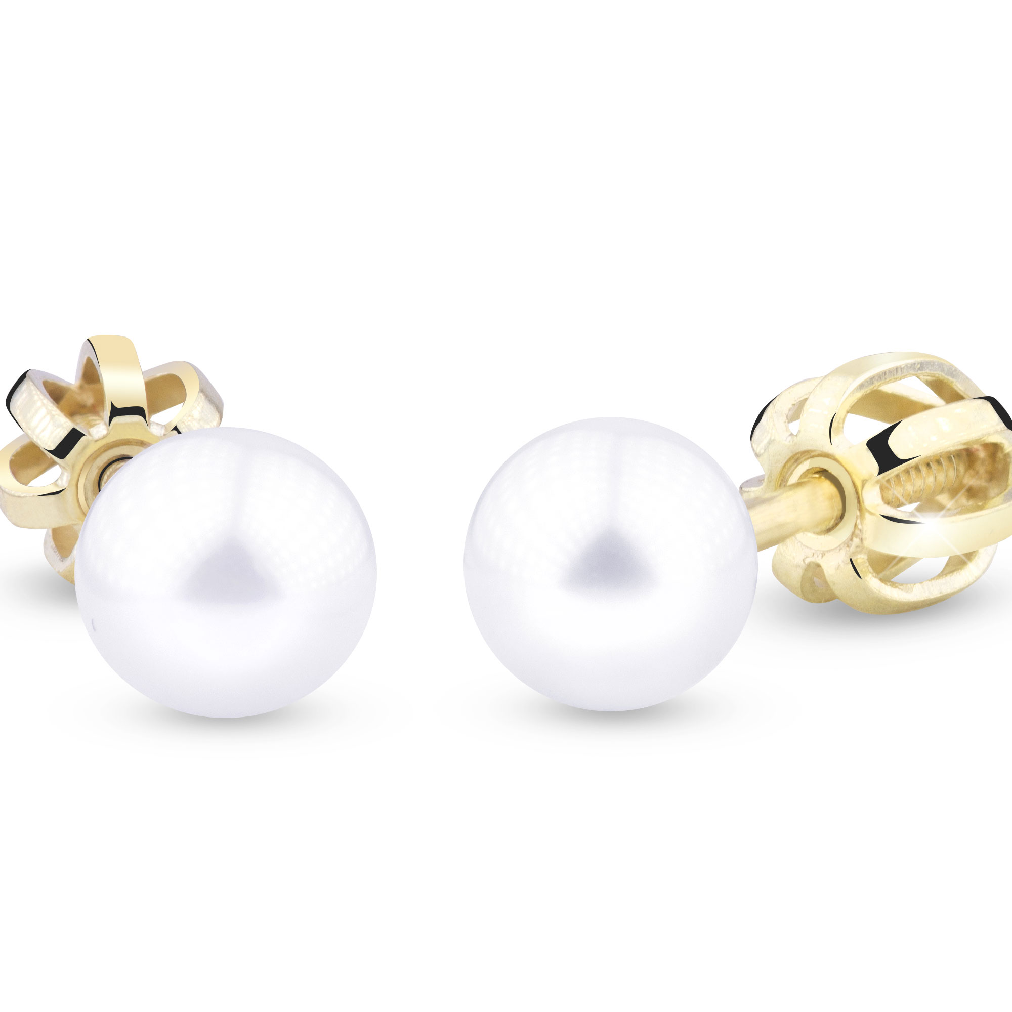 Z41-085 Zlaté náušnice s perlou