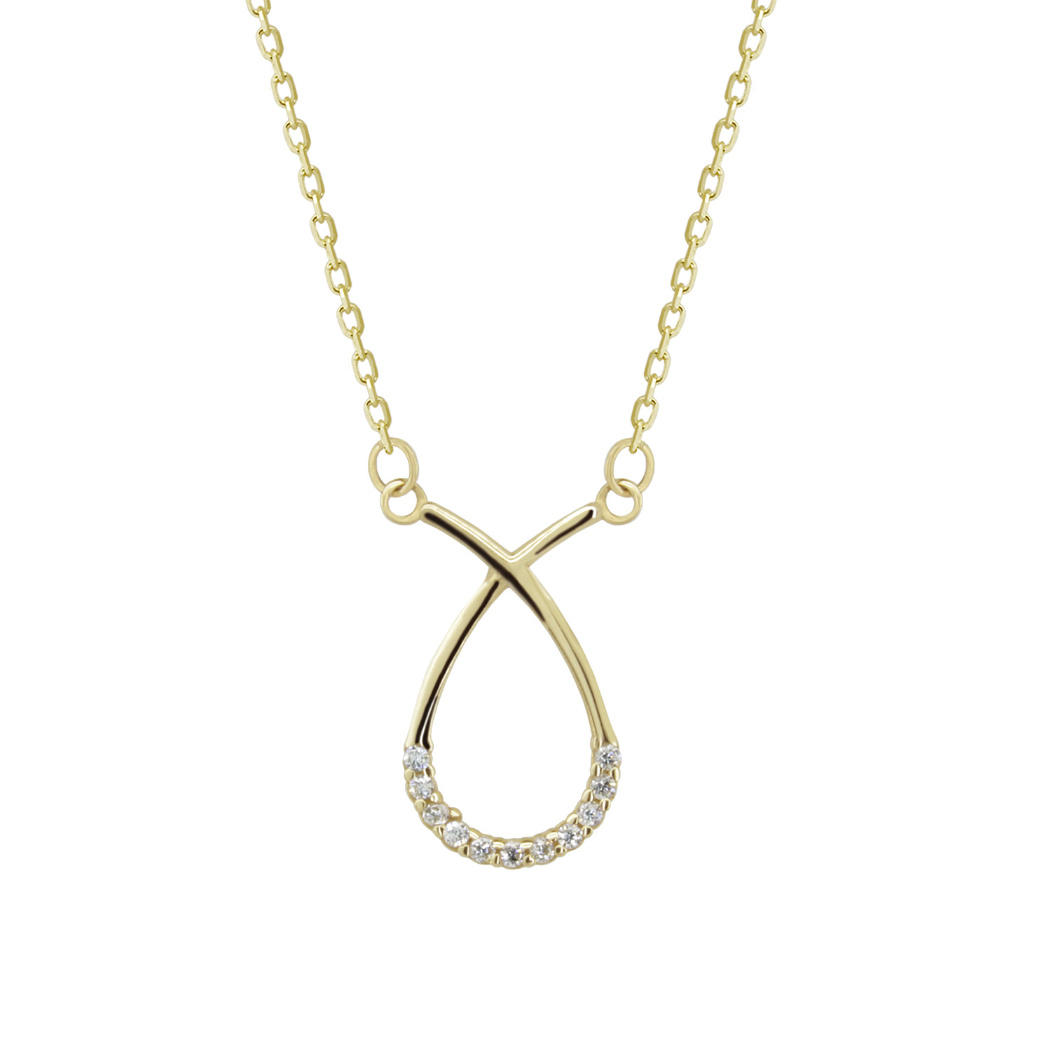 Z50-653 Zlatý náhrdelník se zirkony