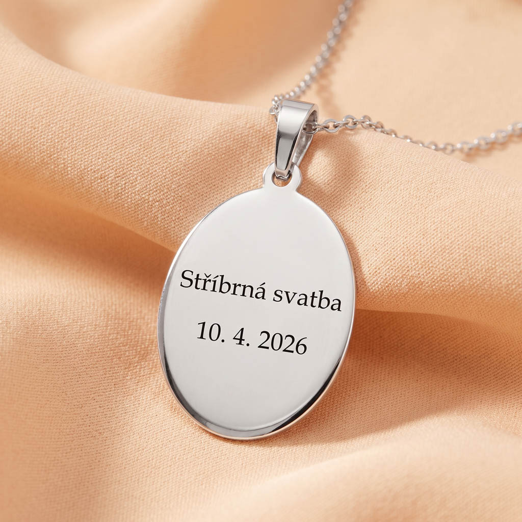 Stříbrný přívěsek ovál